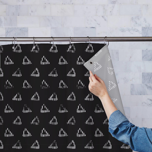 Hand-Drawn Triangles D2 Washable Waterproof Shower Curtain-Shower Curtains-CUR_SH_EL-IC 5017235 IC 5017235, Abstract Expressionism, Abstracts, Ancient, Art and Paintings, Black, Black and White, Decorative, Digital, Digital Art, Fashion, Geometric, Geometric Abstraction, Graphic, Hand Drawn, Historical, Icons, Illustrations, Medieval, Modern Art, Patterns, Retro, Semi Abstract, Signs, Signs and Symbols, Sketches, Triangles, Vintage, hand-drawn, d2, washable, waterproof, polyester, shower, curtain, eyelets, 