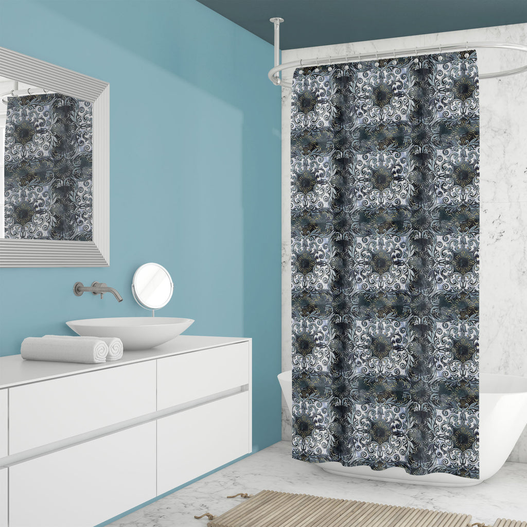 Abstract Floral Patchwork Washable Waterproof Shower Curtain-Shower Curtains-CUR_SH_EL-IC 5017249 IC 5017249, Abstract Expressionism, Abstracts, Ancient, Art and Paintings, Beverage, Botanical, Culture, Decorative, Digital, Digital Art, Ethnic, Floral, Flowers, Geometric, Geometric Abstraction, Graphic, Historical, Illustrations, Italian, Kitchen, Marble, Marble and Stone, Medieval, Moroccan, Nature, Patterns, Portuguese, Semi Abstract, Signs, Signs and Symbols, Spanish, Traditional, Tribal, Vintage, World 