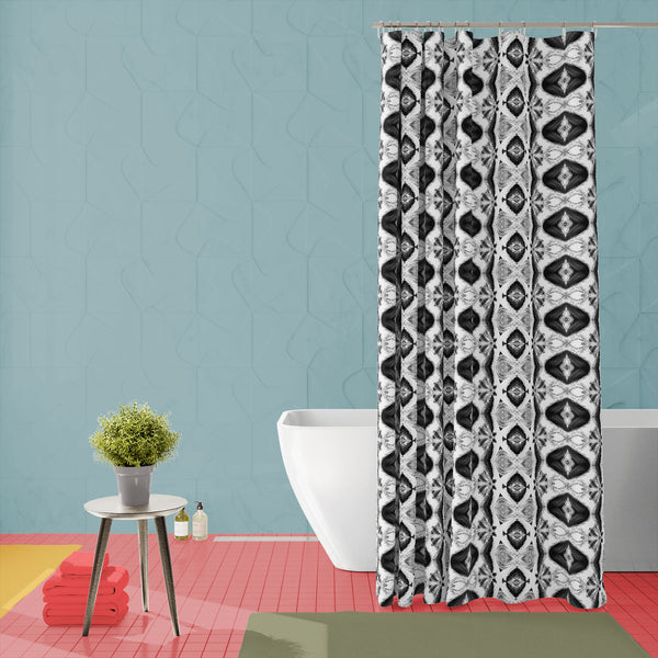 Black & White Pattern D2 Washable Waterproof Shower Curtain-Shower Curtains-CUR_SH_EL-IC 5017259 IC 5017259, Abstract Expressionism, Abstracts, Art and Paintings, Black, Black and White, Decorative, Digital, Digital Art, Geometric, Geometric Abstraction, Graphic, Illustrations, Modern Art, Patterns, Semi Abstract, Signs, Signs and Symbols, White, pattern, d2, washable, waterproof, polyester, shower, curtain, eyelets, abstract, art, backdrop, background, beautiful, craft, creative, decor, design, element, fo