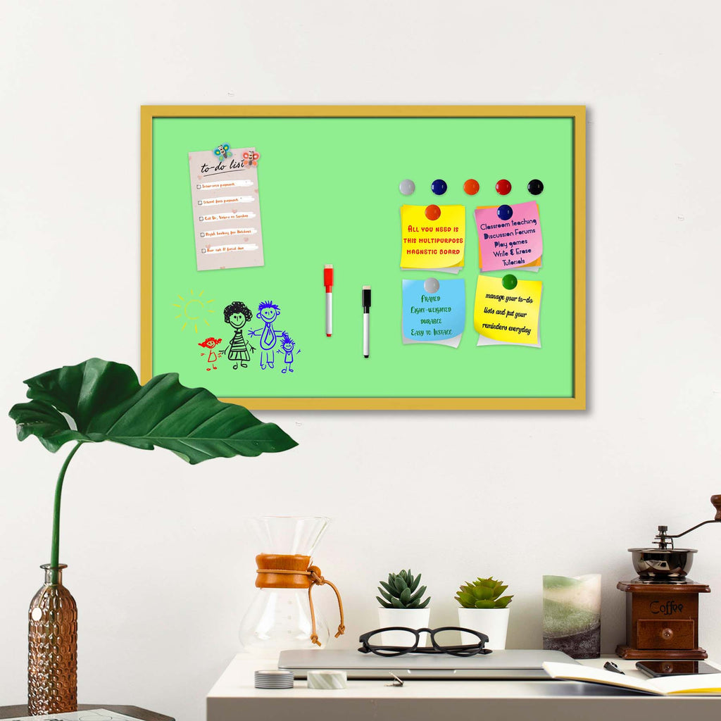 Greens Family Light Green Colour Framed Magnetic Dry Erase Board | Combo with Magnet Buttons & Markers-Magnetic Boards Framed-MGB_FR-IC 5017346 IC 5017346, Family, Solid, greens, light, green, colour, framed, magnetic, dry, erase, board, combo, with, magnet, buttons, markers, artzfolio, white board, whiteboard, dry erase board, magnetic board, magnetic whiteboard, small whiteboard, whiteboard for kids, whiteboard for teaching, white board 2x3, whiteboard with stand, large whiteboard, white board price, whit