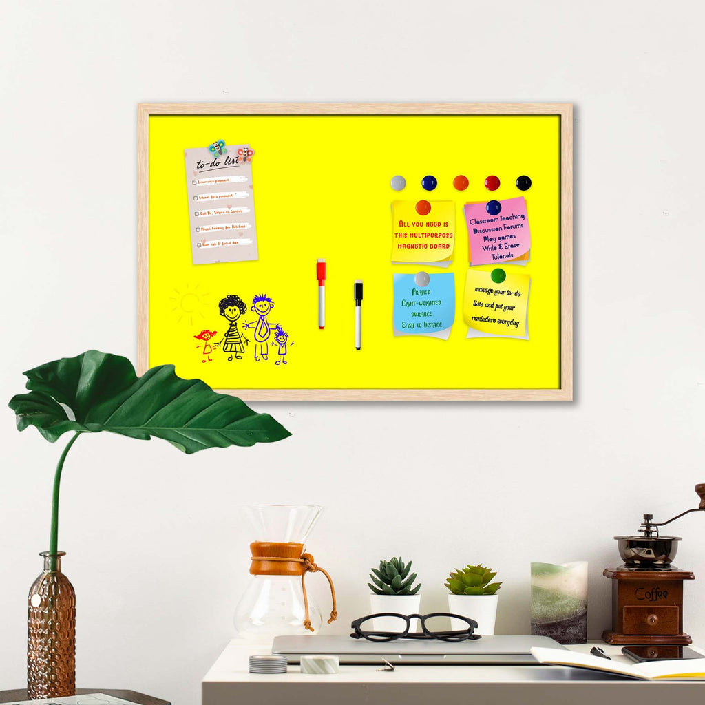 Yellows Family Yellow Colour Framed Magnetic Dry Erase Board | Combo with Magnet Buttons & Markers-Magnetic Boards Framed-MGB_FR-IC 5017438 IC 5017438, Family, Solid, yellows, yellow, colour, framed, magnetic, dry, erase, board, combo, with, magnet, buttons, markers, artzfolio, white board, whiteboard, dry erase board, magnetic board, magnetic whiteboard, small whiteboard, whiteboard for kids, whiteboard for teaching, white board 2x3, whiteboard with stand, large whiteboard, white board price, white board a