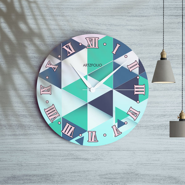 Geometric Triangle Quartz Wall Clock | Non-Ticking Silent Movement-Wall Clocks Round-CLK_RD-IC 5017510 IC 5017510, Digital, Digital Art, Geometric, Geometric Abstraction, Graphic, Triangles, triangle, quartz, round, wall, clock, non-ticking, silent, movement, engineered, wood, for, home, office, bedroom, analog, analogue, birthday, couple, customised, decoration, gift, kids, kitchen, living, number, photo, picture, print, room, size, square, watch, wedding, analog, analogue, bedroom, birthday, clock, couple