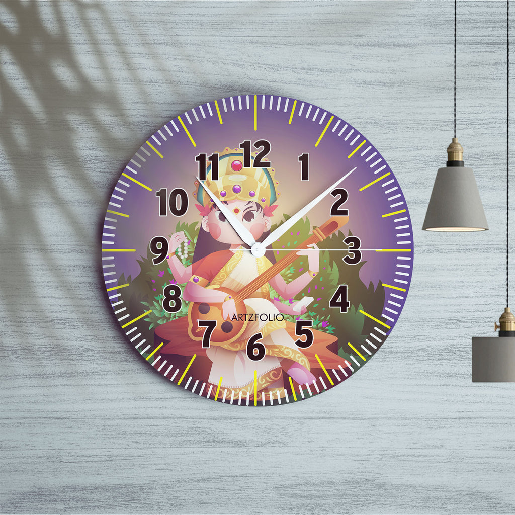 Hindu Goddess Saraswati D4 Quartz Wall Clock | Non-Ticking Silent Movement-Wall Clocks Round-CLK_RD-IC 5017576 IC 5017576, Digital, Digital Art, Goddess Saraswati, Graphic, Hinduism, Religion, Religious, hindu, goddess, saraswati, d4, quartz, wall, clock, non-ticking, silent, movement, analog, analogue, bedroom, birthday, couple, customised, decoration, gift, home, kids, kitchen, living, number, photo, picture, print, room, size, square, watch, wedding, analog, analogue, bedroom, birthday, clock, couple, cu