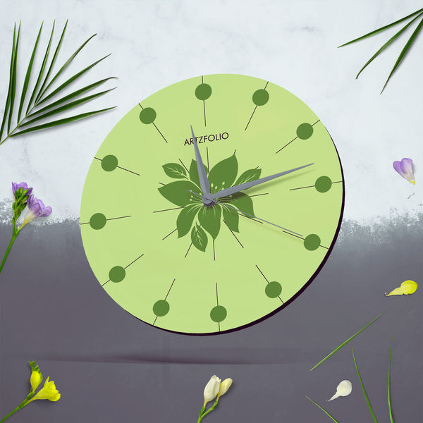 Green Flower Quartz Wall Clock | Non-Ticking Silent Movement-Wall Clocks Round-CLK_RD-IC 5018092 IC 5018092, Botanical, Digital, Digital Art, Floral, Flowers, Graphic, Nature, green, flower, quartz, round, wall, clock, non-ticking, silent, movement, engineered, wood, for, home, office, bedroom, analog, analogue, birthday, couple, customised, decoration, gift, kids, kitchen, living, number, photo, picture, print, room, size, square, watch, wedding, analog, analogue, bedroom, birthday, clock, couple, customis