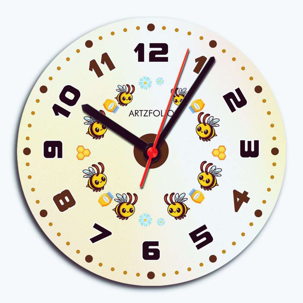 Kids Honey Bees D1 Quartz Wall Clock | Non-Ticking Silent Movement-Wall Clocks Round-CLK_RD-IC 5018134 IC 5018134, Baby, Children, Digital, Digital Art, Graphic, Kids, honey, bees, d1, quartz, wall, clock, non-ticking, silent, movement, analog, analogue, bedroom, birthday, couple, customised, decoration, gift, home, kitchen, living, number, photo, picture, print, room, size, square, watch, wedding, analog, analogue, bedroom, birthday, clock, couple, customised, decoration, digital, gift, home, kids, kitchen