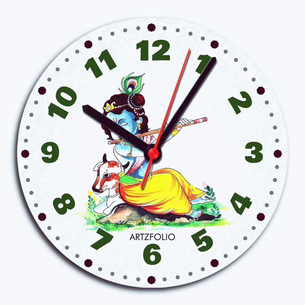 Hindu God Krishna D4 Quartz Wall Clock | Non-Ticking Silent Movement-Wall Clocks Round-CLK_RD-IC 5018392 IC 5018392, Digital, Digital Art, God Krishna, Graphic, Hinduism, Religion, Religious, hindu, god, krishna, d4, quartz, wall, clock, non-ticking, silent, movement, analog, analogue, bedroom, birthday, couple, customised, decoration, gift, home, kids, kitchen, living, number, photo, picture, print, room, size, square, watch, wedding, analog, analogue, bedroom, birthday, clock, couple, customised, decorati