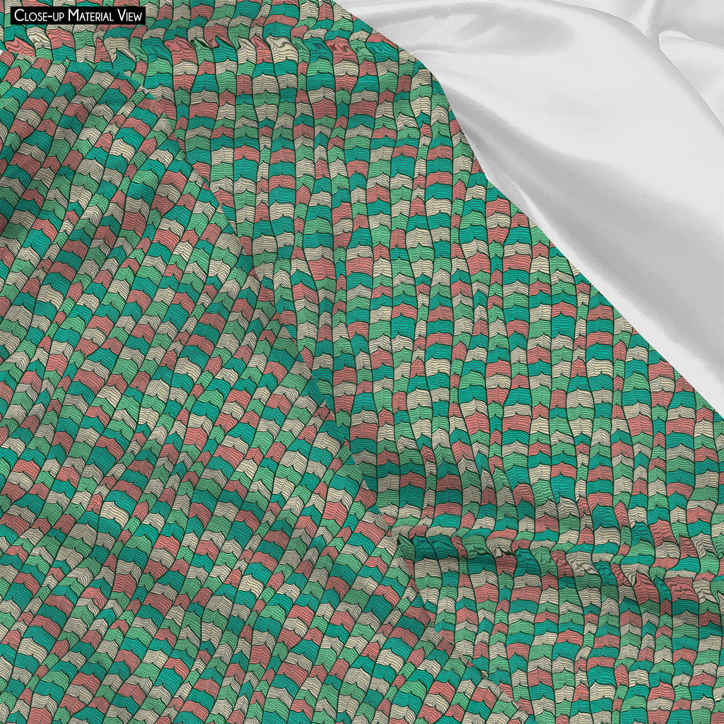 Abstract Waves Printed Wraparound Infinity Loop Scarf | Girls & Women | Soft Poly Fabric - Scarfs Infinity Loop - ArtzFolio.com