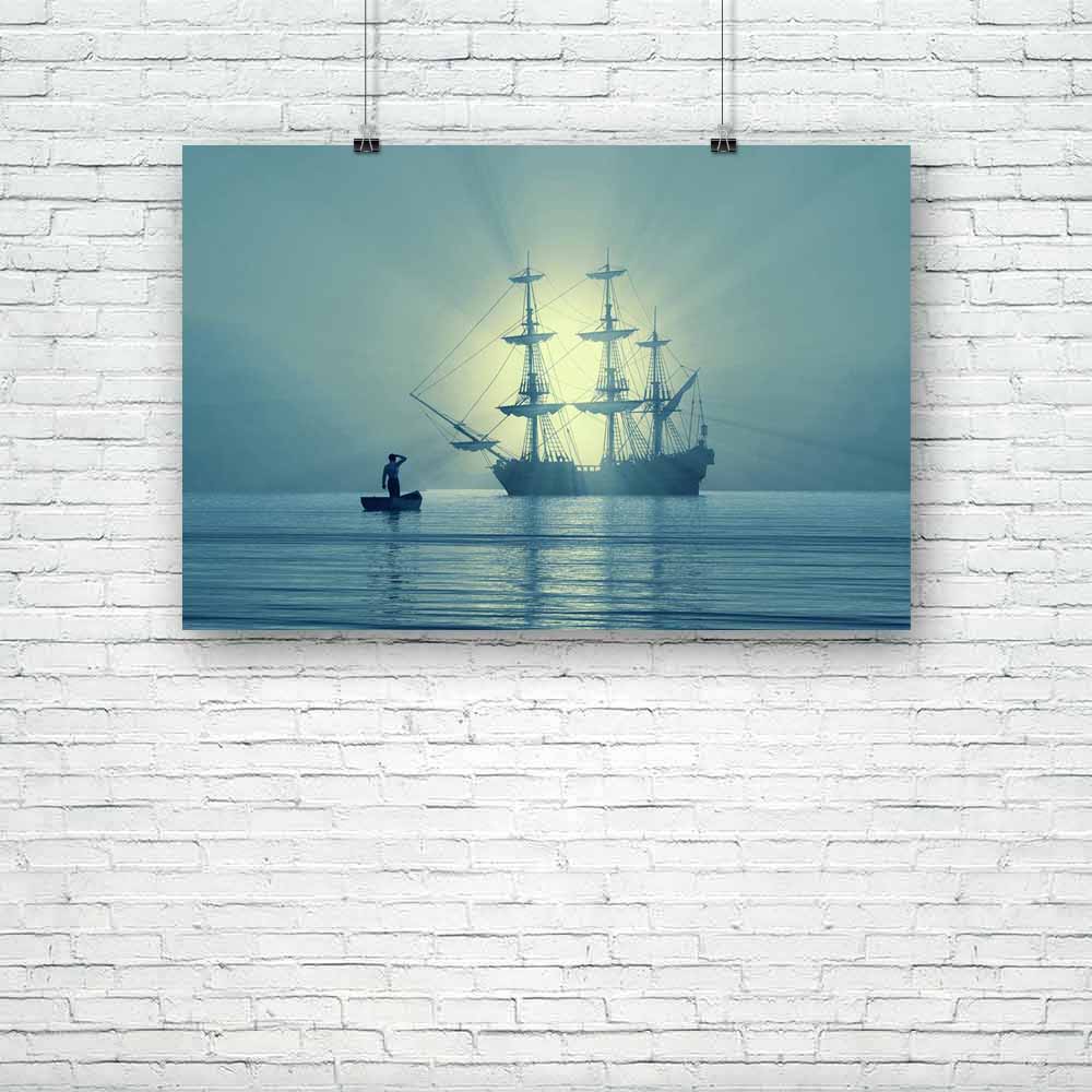 Ancient Vessel In Gulf Unframed Paper Poster-Paper Posters Unframed-POS_UN-IC 5000805 IC 5000805, Ancient, Automobiles, Boats, Historical, Landscapes, Medieval, Nature, Nautical, Scenic, Sports, Transportation, Travel, Vehicles, Vintage, vessel, in, gulf, unframed, paper, poster, adventure, antique, bay, beams, blue, boat, cold, discovery, drifting, drown, dusk, escape, float, haze, help, hope, journey, light, looking, lost, man, moon, navigation, night, ocean, person, rescue, sailboat, sails, salvation, se