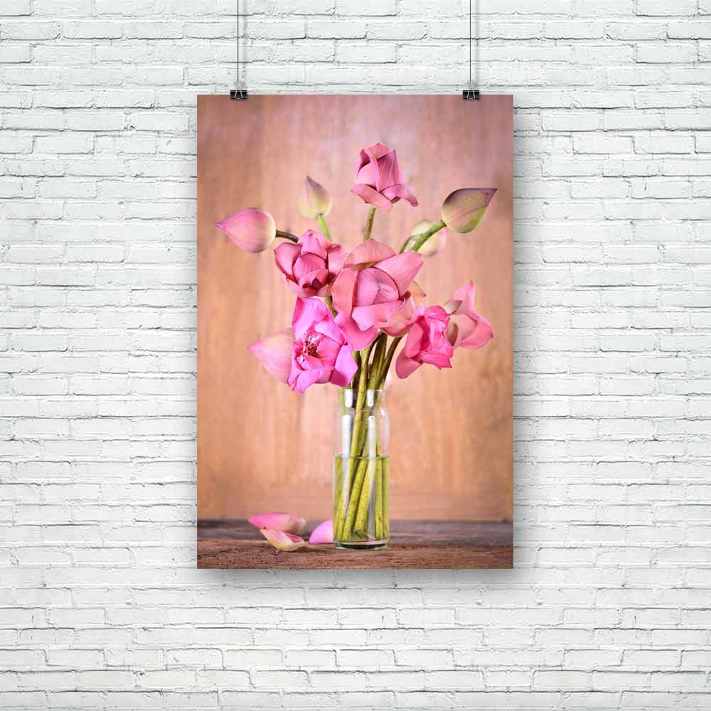 Pink Lotus Flowers Unframed Paper Poster-Paper Posters Unframed-POS_UN-IC 5002743 IC 5002743, Ancient, Art and Paintings, Black and White, Botanical, Conceptual, Floral, Flowers, Fruit and Vegetable, Fruits, Historical, Love, Medieval, Nature, Paintings, Retro, Romance, Scenic, Signs, Signs and Symbols, Still Life, Vintage, White, pink, lotus, unframed, paper, poster, still, life, morte, flower, painting, antique, art, artistic, background, beautiful, beauty, bright, color, colorful, concept, decoration, de