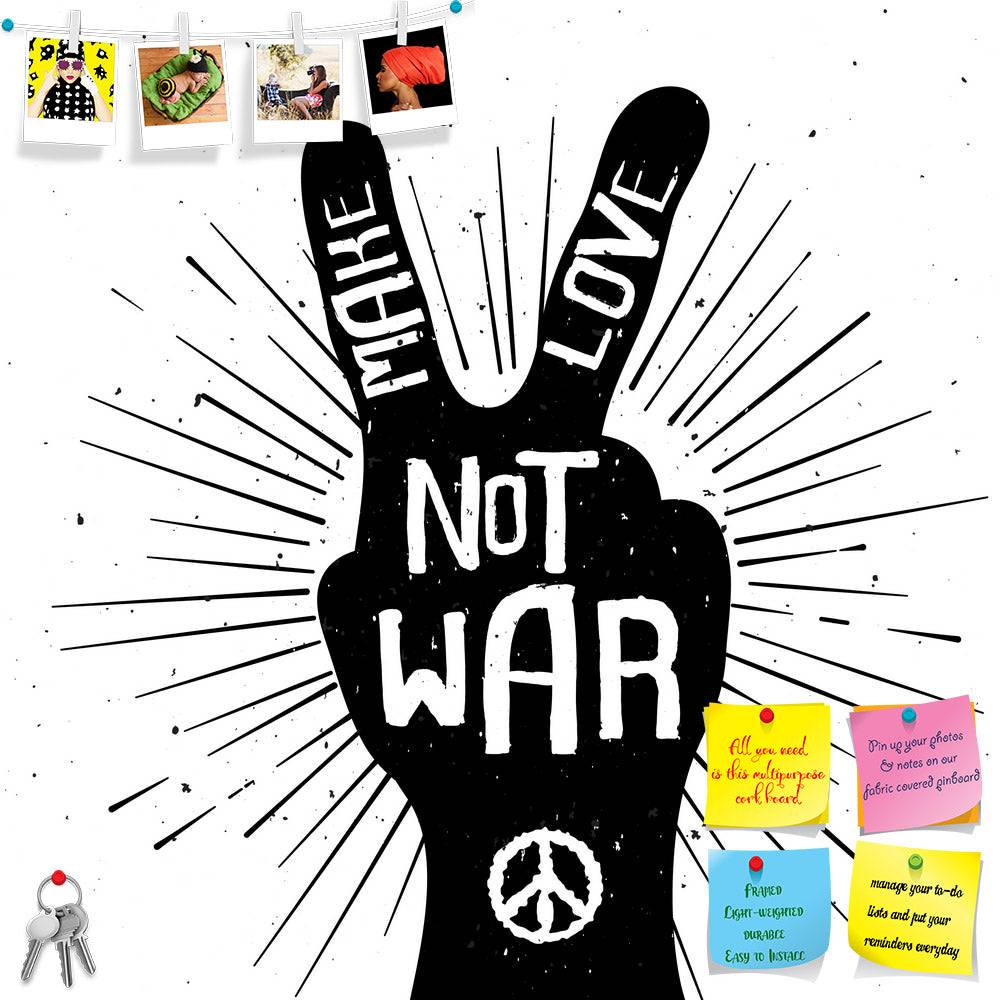 ArtzFolio Make Love Not War Printed Bulletin Board Notice Pin Board Soft Board | Frameless-Bulletin Boards Frameless-AZSAO38651955BLB_FL_L-Image Code 5004533 Vishnu Image Folio Pvt Ltd, IC 5004533, ArtzFolio, Bulletin Boards Frameless, Love, Quotes, Digital Art, make, not, war, printed, bulletin, board, notice, pin, soft, frameless, hippie, peace, sign, hand, finger, gesture, symbol, arm, silhouette, vector, illustration, concept, design, human, graphic, expression, isolated, background, v, retro, freedom, 