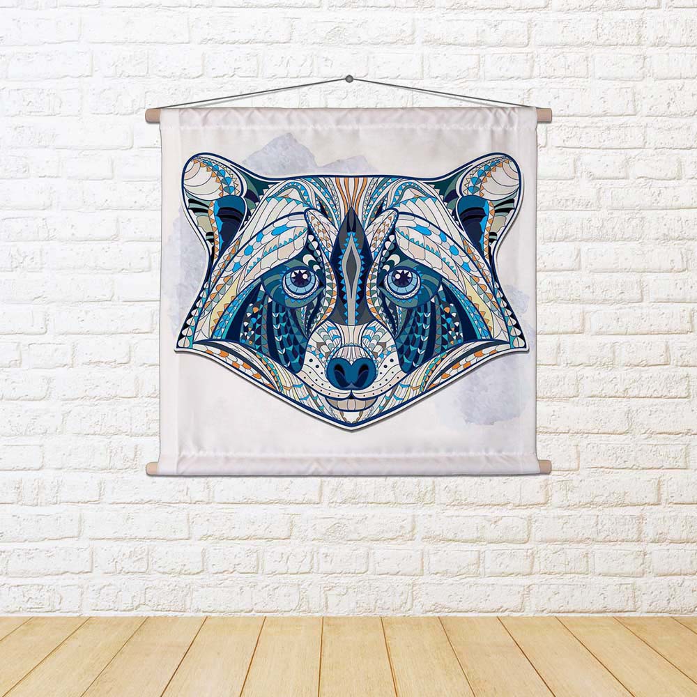 ArtzFolio Head of Raccoon Fabric Painting Tapestry Scroll Art Hanging-Scroll Art-AZART44179252TAP_L-Image Code 5005185 Vishnu Image Folio Pvt Ltd, IC 5005185, ArtzFolio, Scroll Art, Animals, Kids, Digital Art, head, of, raccoon, fabric, painting, tapestry, scroll, art, hanging, ethnic, patterned, grange, background/, african, indian, totem, tattoo, design, isolated, decoration, tribal, ornament, mammals, vector, symbol, graphic, drawing, abstract, illustration, detailed, ornamental, decorative, texture, blu