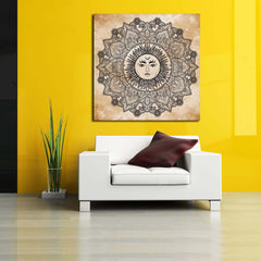 ArtX Oranage OM Mandala Big Canvas Painting For Living Room With Frame,  Multicolour, Square, 24.0 x 24.0 inch, 2x2 Feet, Set Of 1 : : Home  & Kitchen
