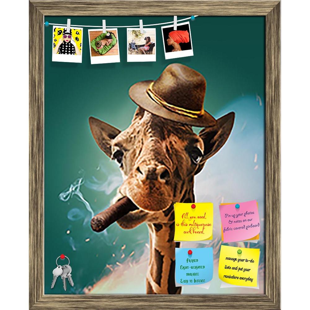 ArtzFolio Giraffe With Cigar & Hat Printed Bulletin Board Notice Pin Board Soft Board | Framed-Bulletin Boards Framed-AZSAO52098376BLB_FR_L-Image Code 5005610 Vishnu Image Folio Pvt Ltd, IC 5005610, ArtzFolio, Bulletin Boards Framed, Animals, Conceptual, Kids, Digital Art, giraffe, with, cigar, hat, printed, bulletin, board, notice, pin, soft, framed, cool, turquoise, background, business, fashion, nature, face, animal, mafia, thug, african, mobster, funky, foolish, addiction, unhealthy, smoker, cigarette, 