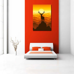 ArtzFolio Deer at Sunset Unframed Premium Canvas Painting-Paintings Un –