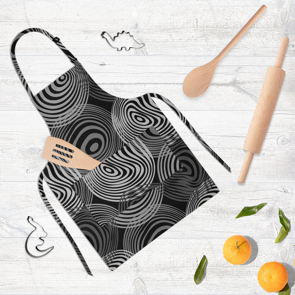 Fashion Circles Apron | Adjustable, Free Size & Waist Tiebacks-Aprons Neck to Knee-APR_NK_KN-IC 5007198 IC 5007198, Abstract Expressionism, Abstracts, Ancient, Art and Paintings, Black, Black and White, Circle, Fashion, Historical, Illustrations, Medieval, Modern Art, Patterns, Retro, Semi Abstract, Urban, Vintage, White, circles, full-length, neck, to, knee, apron, poly-cotton, fabric, adjustable, buckle, waist, tiebacks, pattern, wallpaper, seamless, abstract, art, background, colors, contrast, detail, gl