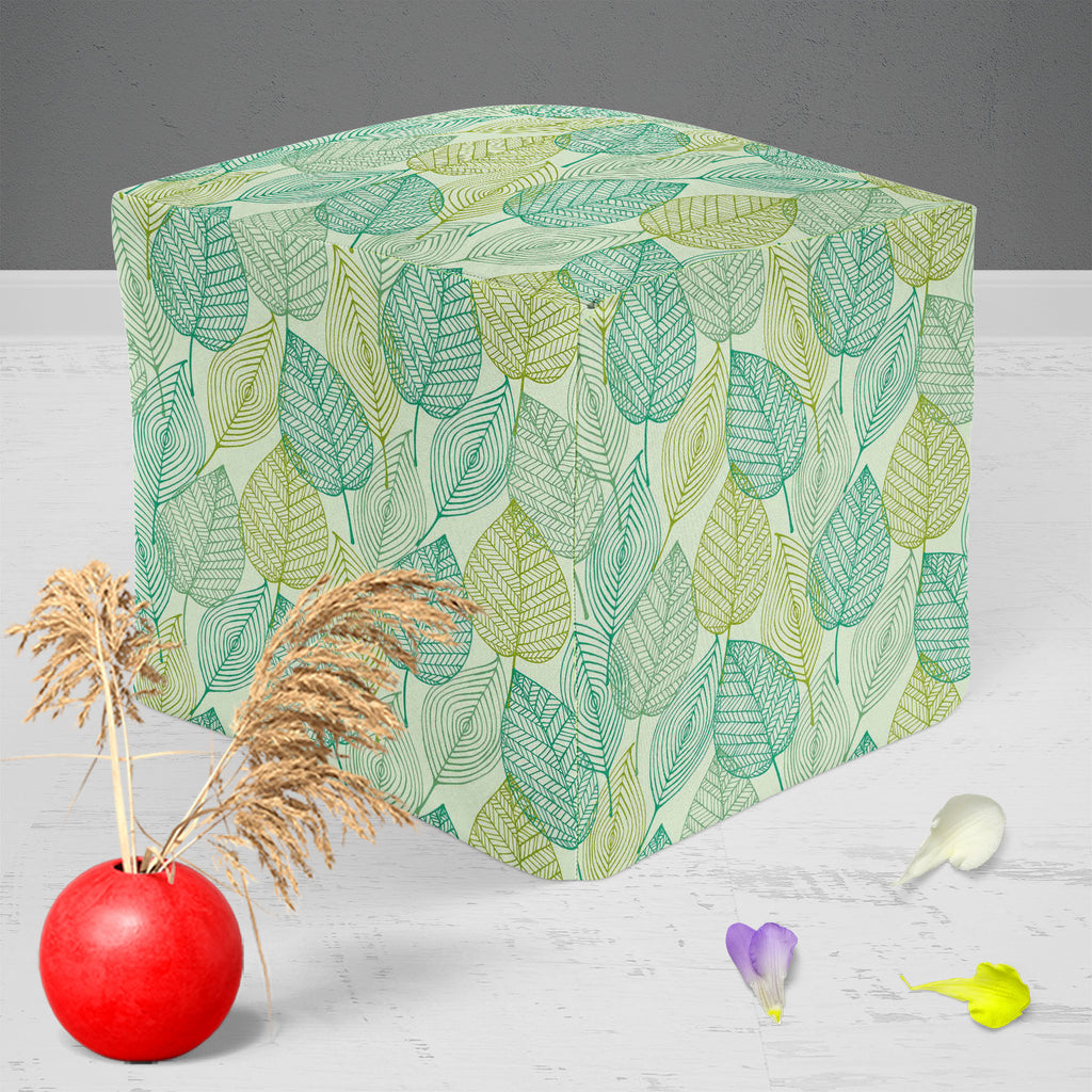 Ornamental Spring Footstool Footrest Puffy Pouffe Ottoman Bean Bag | Canvas Fabric-Footstools-FST_CB_BN-IC 5007358 IC 5007358, Art and Paintings, Botanical, Decorative, Floral, Flowers, Nature, Patterns, Retro, Scenic, Signs, Signs and Symbols, Urban, ornamental, spring, footstool, footrest, puffy, pouffe, ottoman, bean, bag, canvas, fabric, leaves, abstract, background, art, design, blossom, blue, color, curly, decor, decoration, doodle, element, endless, flower, forest, funky, green, leaf, linear, mess, o