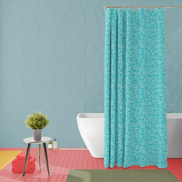 Blue Leaf D1 Washable Waterproof Shower Curtain-Shower Curtains-CUR_SH-IC 5007397 IC 5007397, Black and White, Botanical, Decorative, Digital, Digital Art, Drawing, Fashion, Floral, Flowers, Graphic, Illustrations, Modern Art, Nature, Patterns, Retro, Scenic, Seasons, Signs, Signs and Symbols, White, blue, leaf, d1, washable, waterproof, polyester, shower, curtain, eyelets, autumn, cold, decoration, design, elegance, element, fall, foliage, illustration, modern, ornament, ornate, paper, pattern, plant, repe