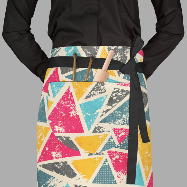 Grunge Triangle D2 Apron | Adjustable, Free Size & Waist Tiebacks-Aprons Waist to Feet-APR_WS_FT-IC 5007428 IC 5007428, Abstract Expressionism, Abstracts, Ancient, Art and Paintings, Culture, Digital, Digital Art, Ethnic, Geometric, Geometric Abstraction, Graffiti, Graphic, Historical, Illustrations, Medieval, Modern Art, Patterns, Retro, Semi Abstract, Signs, Signs and Symbols, Traditional, Triangles, Tribal, Urban, Vintage, World Culture, grunge, triangle, d2, full-length, waist, to, feet, apron, poly-cot