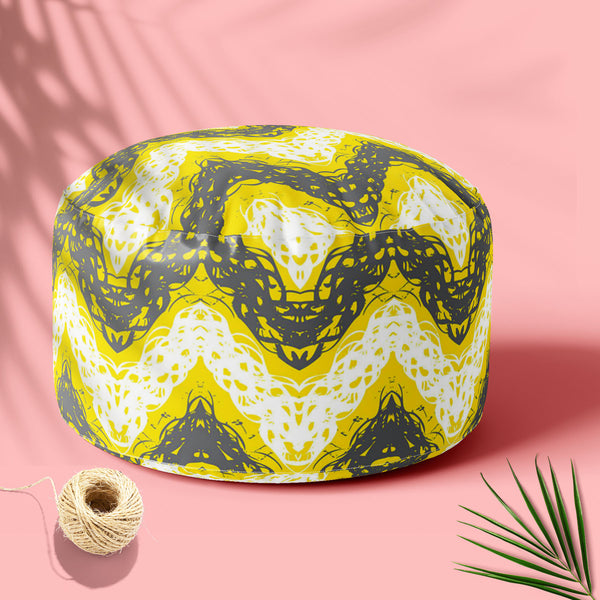 Brushed Zigzag Footstool Footrest Puffy Pouffe Ottoman Bean Bag | Canvas Fabric-Footstools-FST_CB_BN-IC 5007457 IC 5007457, Abstract Expressionism, Abstracts, Ancient, Arrows, Black and White, Bohemian, Brush Stroke, Chevron, Digital, Digital Art, Drawing, Geometric, Geometric Abstraction, Graffiti, Graphic, Hand Drawn, Historical, Illustrations, Medieval, Modern Art, Patterns, Retro, Semi Abstract, Signs, Signs and Symbols, Splatter, Stripes, Triangles, Vintage, Watercolour, White, brushed, zigzag, footsto