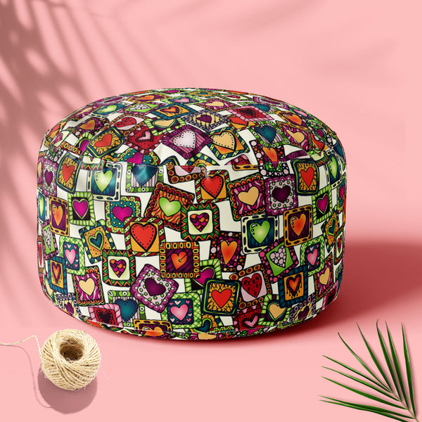 Doodle Hearts D2 Footstool Footrest Puffy Pouffe Ottoman Bean Bag | Canvas Fabric-Footstools-FST_CB_BN-IC 5007487 IC 5007487, Abstract Expressionism, Abstracts, Ancient, Art and Paintings, Birthday, Botanical, Culture, Digital, Digital Art, Drawing, Ethnic, Fashion, Floral, Flowers, Graphic, Hearts, Historical, Illustrations, Indian, Love, Medieval, Nature, Patterns, Retro, Romance, Semi Abstract, Signs, Signs and Symbols, Traditional, Tribal, Vintage, Wedding, World Culture, doodle, d2, footstool, footrest