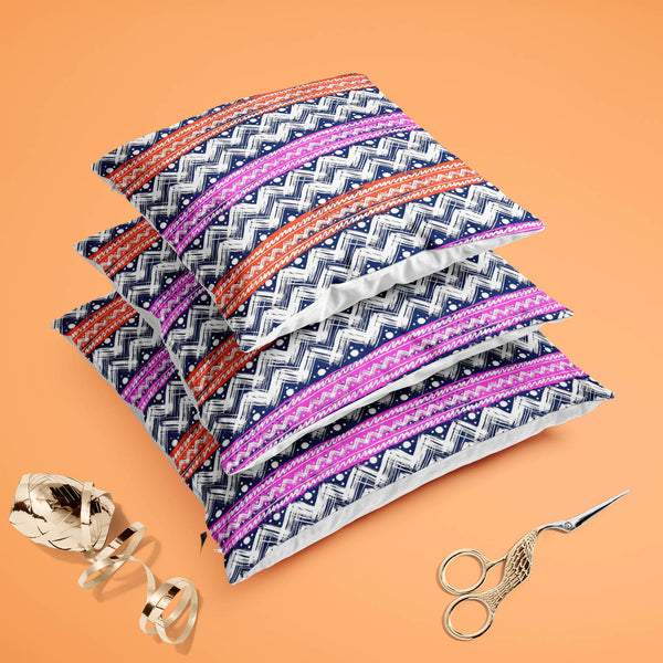 Bold Zigzag Cushion Cover Throw Pillow-Cushion Covers-CUS_CV-IC 5007506 IC 5007506, Christianity, Culture, Ethnic, Fashion, Illustrations, Patterns, Stripes, Traditional, Tribal, World Culture, bold, zigzag, cushion, cover, throw, pillow, case, for, sofa, living, room, cotton, canvas, fabric, vector, seamless, pattern, hand, painted, brushstrokes, bright, colors, print, wallpaper, fall, winter, textile, christmas, wrapping, paper, artzfolio, cushion cover, cushion 16x16 set of 5, cushions, cushion covers 16