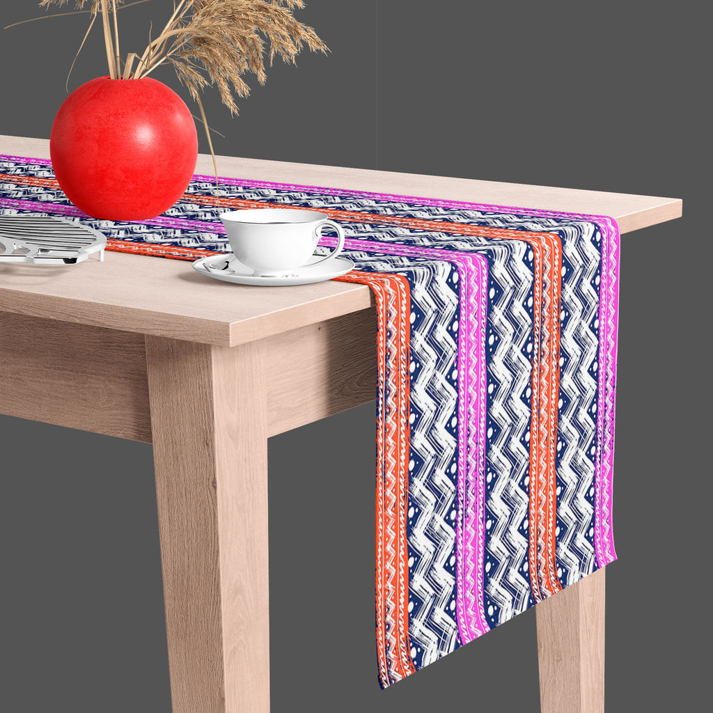 Bold Zigzag Table Runner-Table Runners-RUN_TB-IC 5007506 IC 5007506, Christianity, Culture, Ethnic, Fashion, Illustrations, Patterns, Stripes, Traditional, Tribal, World Culture, bold, zigzag, table, runner, vector, seamless, pattern, hand, painted, brushstrokes, bright, colors, print, wallpaper, fall, winter, fabric, textile, christmas, wrapping, paper, artzfolio, table runner, table runner 6 seater, runner for dining table, table runner 4 seater, dining table runner, dinning table runner, center table run