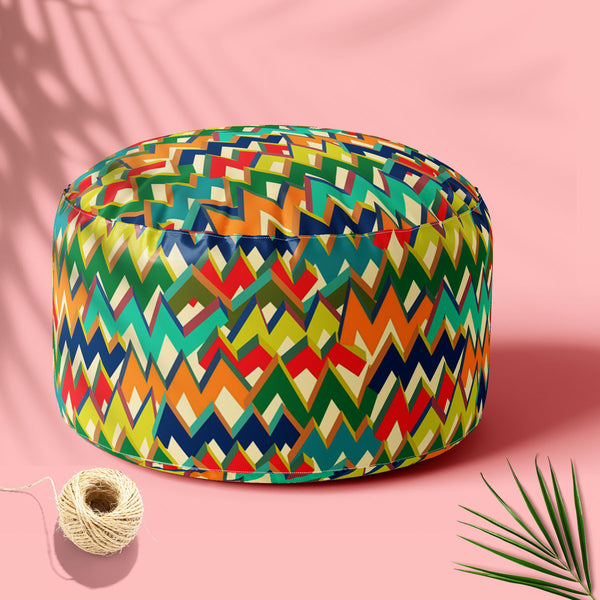 Zigzag Footstool Footrest Puffy Pouffe Ottoman Bean Bag | Canvas Fabric-Footstools-FST_CB_BN-IC 5007508 IC 5007508, Abstract Expressionism, Abstracts, Ancient, Bohemian, Chevron, Digital, Digital Art, Drawing, Geometric, Geometric Abstraction, Graffiti, Graphic, Hipster, Historical, Illustrations, Medieval, Modern Art, Patterns, Retro, Semi Abstract, Signs, Signs and Symbols, Splatter, Stripes, Triangles, Vintage, Watercolour, zigzag, footstool, footrest, puffy, pouffe, ottoman, bean, bag, floor, cushion, p
