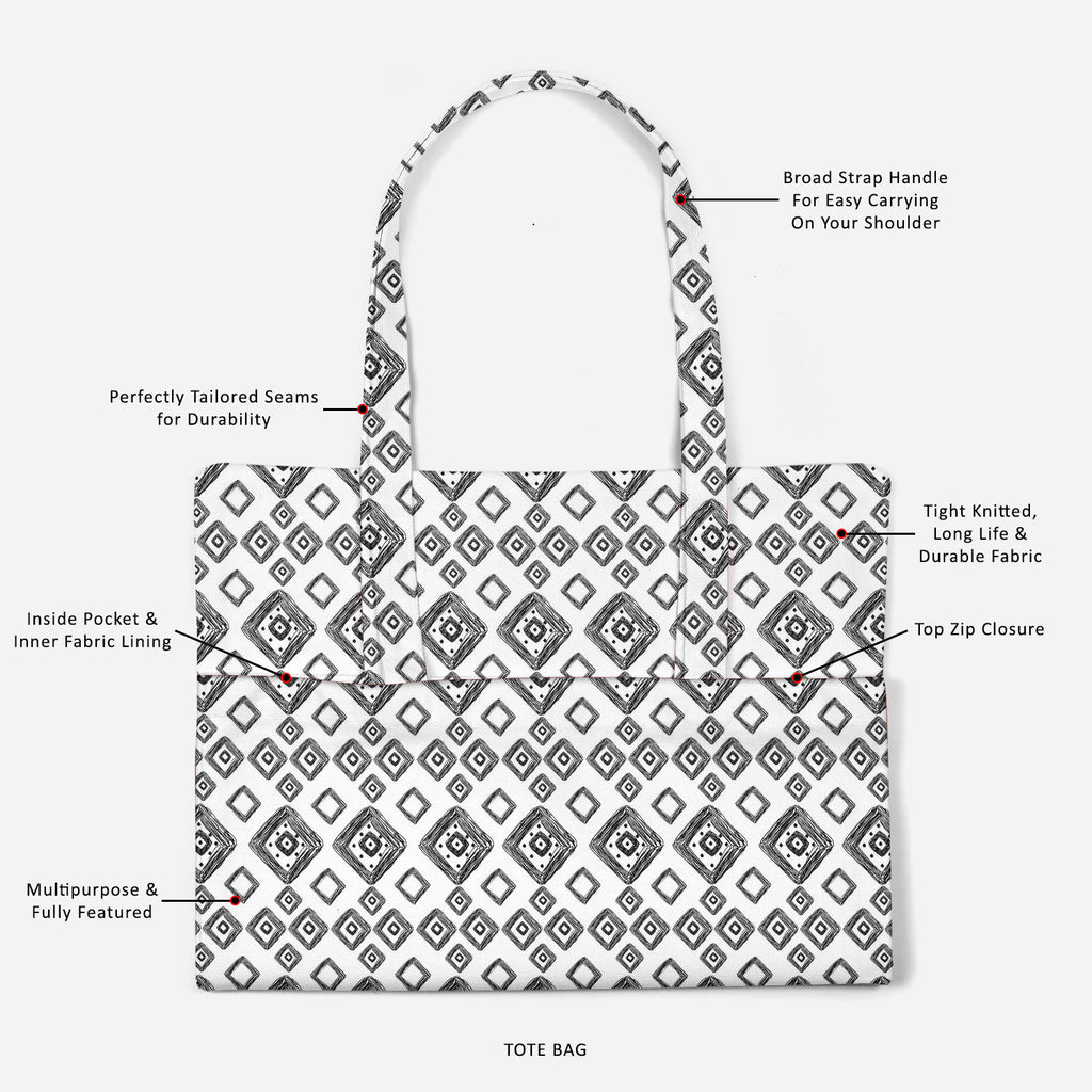 Buy Blue Geometric Malibu Pattern Tote Bag by The Leather Garden Online at  Aza Fashions.