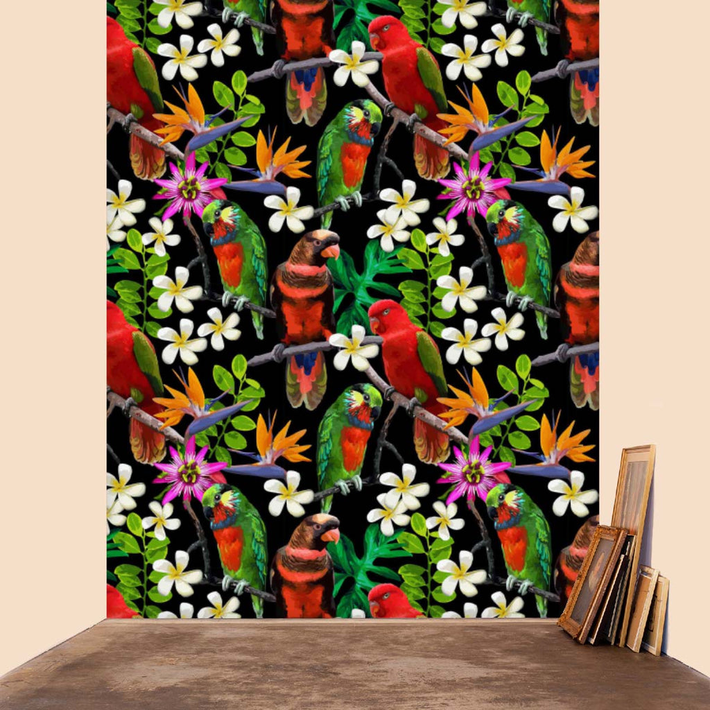 Birds  Flowers in Garden Wallpaper Removable Self Adhesive  Etsy