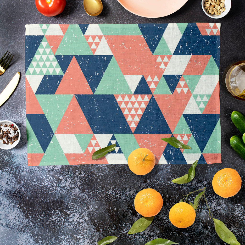 Colorful Triangles D1 Table Mat Placemat-Table Place Mats Fabric-MAT_TB-IC 5007521 IC 5007521, Abstract Expressionism, Abstracts, Decorative, Diamond, Digital, Digital Art, Fashion, Geometric, Geometric Abstraction, Graphic, Illustrations, Modern Art, Patterns, Retro, Semi Abstract, Signs, Signs and Symbols, Triangles, colorful, d1, table, mat, placemat, abstract, backdrop, blue, cool, creative, decoration, design, fabric, geometrical, geometry, green, illustration, modern, mosaic, orange, paper, patchwork,