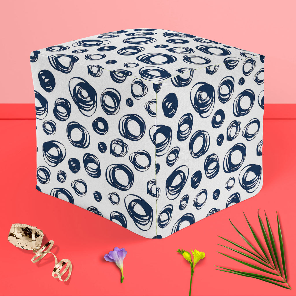 Doodle Contrast Footstool Footrest Puffy Pouffe Ottoman Bean Bag | Canvas Fabric-Footstools-FST_CB_BN-IC 5007525 IC 5007525, Abstract Expressionism, Abstracts, Ancient, Art and Paintings, Circle, Culture, Digital, Digital Art, Drawing, Ethnic, Fashion, Graphic, Historical, Illustrations, Medieval, Modern Art, Patterns, Retro, Semi Abstract, Signs, Signs and Symbols, Traditional, Tribal, Vintage, World Culture, doodle, contrast, footstool, footrest, puffy, pouffe, ottoman, bean, bag, canvas, fabric, abstract