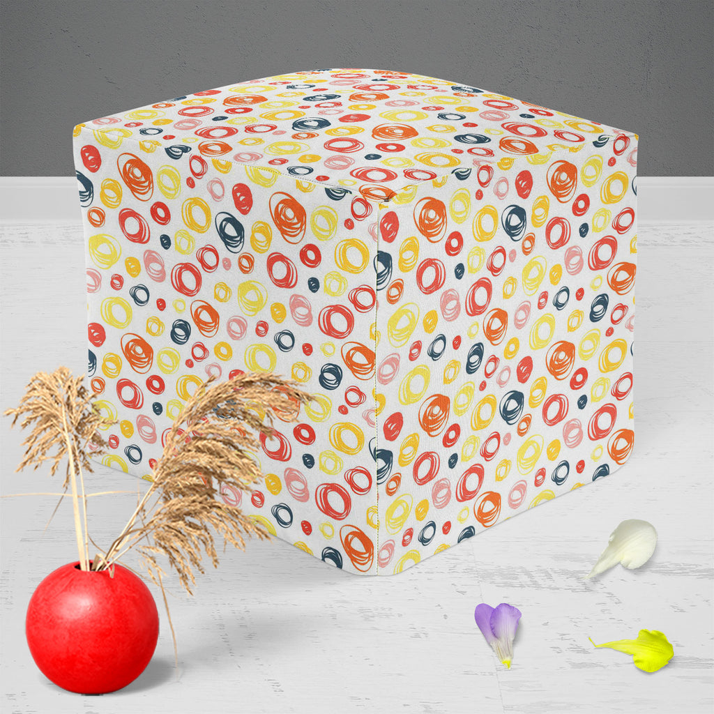 Abstract Doodle D2 Footstool Footrest Puffy Pouffe Ottoman Bean Bag | Canvas Fabric-Footstools-FST_CB_BN-IC 5007545 IC 5007545, Abstract Expressionism, Abstracts, Ancient, Art and Paintings, Circle, Digital, Digital Art, Dots, Drawing, Fashion, Graphic, Historical, Illustrations, Medieval, Modern Art, Patterns, Retro, Semi Abstract, Signs, Signs and Symbols, Vintage, abstract, doodle, d2, footstool, footrest, puffy, pouffe, ottoman, bean, bag, canvas, fabric, art, artwork, backdrop, background, beautiful, b