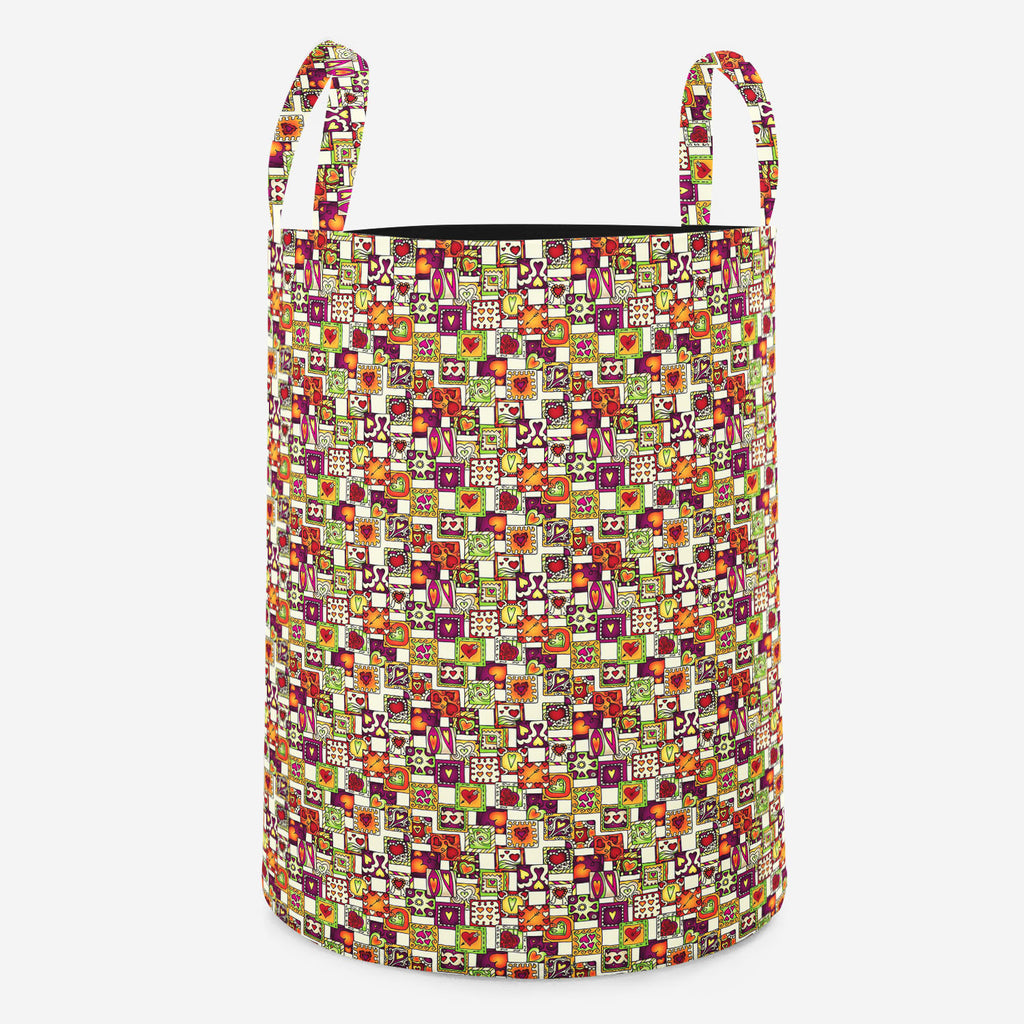 Doodle Hearts Foldable Open Storage Bin | Organizer Box, Toy Basket, Shelf Box, Laundry Bag | Canvas Fabric-Storage Bins-STR_BI_RD-IC 5007546 IC 5007546, Abstract Expressionism, Abstracts, Ancient, Art and Paintings, Birthday, Botanical, Culture, Digital, Digital Art, Drawing, Ethnic, Fashion, Floral, Flowers, Graphic, Hearts, Historical, Illustrations, Indian, Love, Medieval, Nature, Patterns, Retro, Romance, Semi Abstract, Signs, Signs and Symbols, Traditional, Tribal, Vintage, Wedding, World Culture, doo