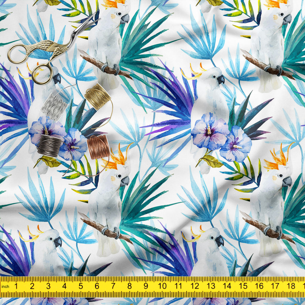 Tropic Parrot Upholstery Fabric by Metre | For Sofa, Curtains, Cushions, Furnishing, Craft, Dress Material-Upholstery Fabrics-FAB_RW-IC 5007602 IC 5007602, African, Animals, Birds, Black and White, Botanical, Drawing, Floral, Flowers, Illustrations, Nature, Patterns, Scenic, Signs, Signs and Symbols, Tropical, Watercolour, White, Wildlife, tropic, parrot, upholstery, fabric, by, metre, for, sofa, curtains, cushions, furnishing, craft, dress, material, seamless, pattern, jungle, parrots, tropics, watercolor,