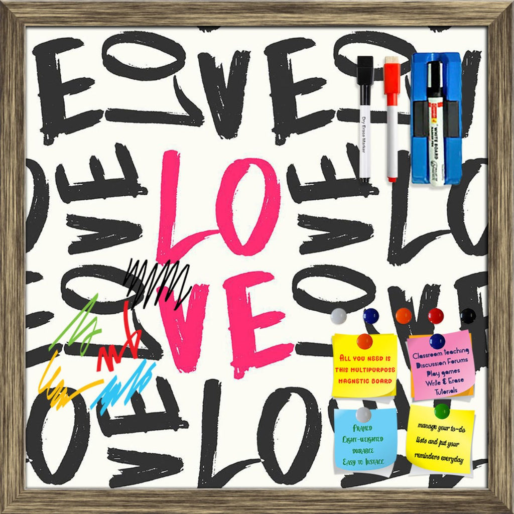 Typographic Valentine Love Pattern Framed Magnetic Dry Erase Board | Combo with Magnet Buttons & Markers-Magnetic Boards Framed-MGB_FR-IC 5008206 IC 5008206, Abstract Expressionism, Abstracts, Calligraphy, Decorative, Digital, Digital Art, Graphic, Hand Drawn, Love, Modern Art, Patterns, Romance, Semi Abstract, Signs, Signs and Symbols, Text, Typography, typographic, valentine, pattern, framed, magnetic, dry, erase, board, printed, whiteboard, with, 4, magnets, 2, markers, 1, duster, abstract, acrylic, back