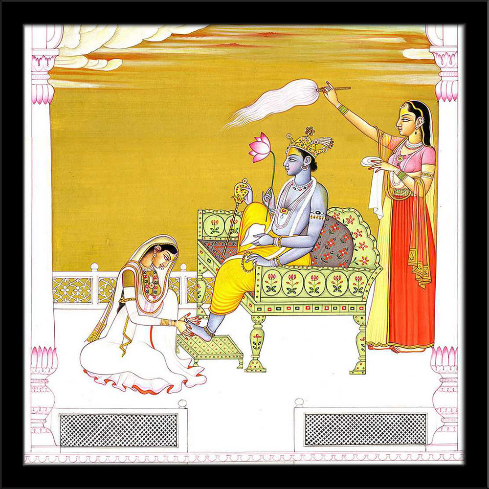 Hindu God Vishnu Painting Poster Frame